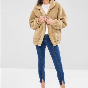 Fluffy zip up winter coat